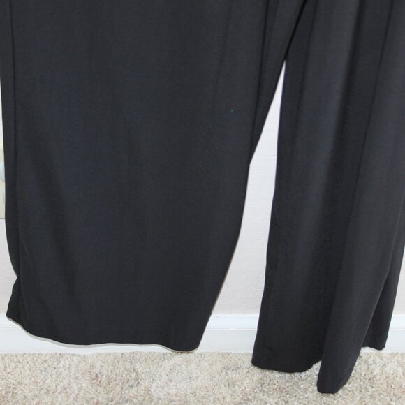 EMMA & MICHELE WOMENS BLACK HALTER TOP JUMPSUIT SZ M SLEEVELESS TIE WIDE LEG - Picture 5 of 14